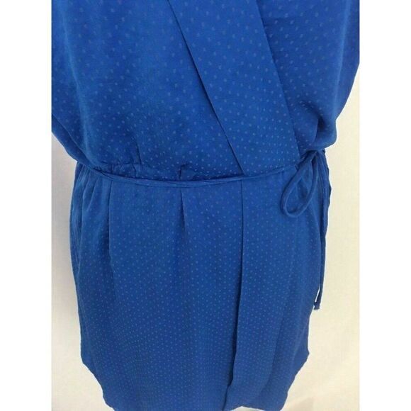 Zara Womens Blue Polka Dot V Neck Tank Top Mini Dress Large - Picture 4 of 7